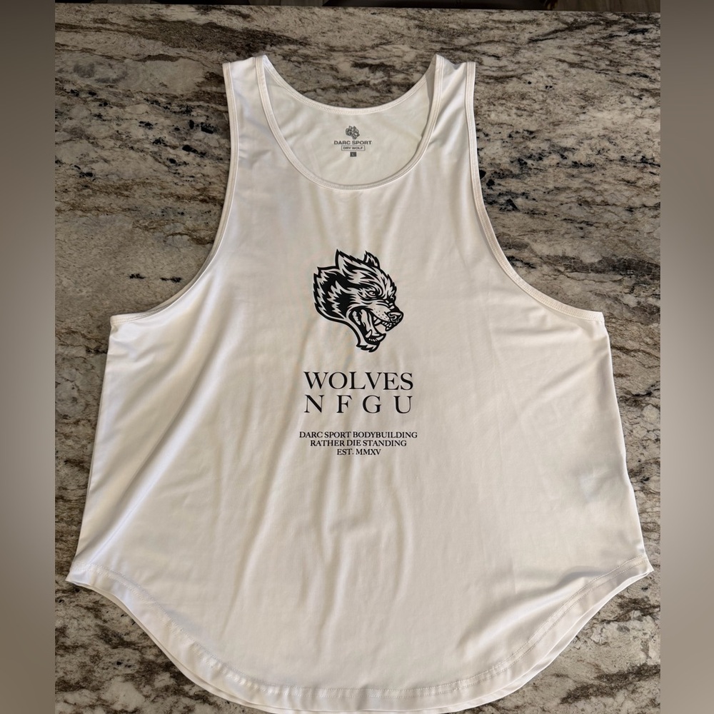 Darc Sport Cream Tank with Wolf Design